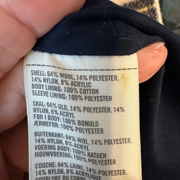 HOLLISTER PLAID DOUBLE BREASTED 3/4 SLEEVE PEACOAT - Picture 15 of 15